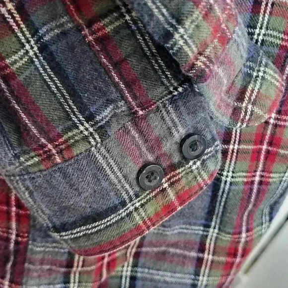 LL BEAN Scotch Gray Plaid Flannel Shirt Traditional Fit Mens Sz M Long Sleeve - Picture 8 of 9